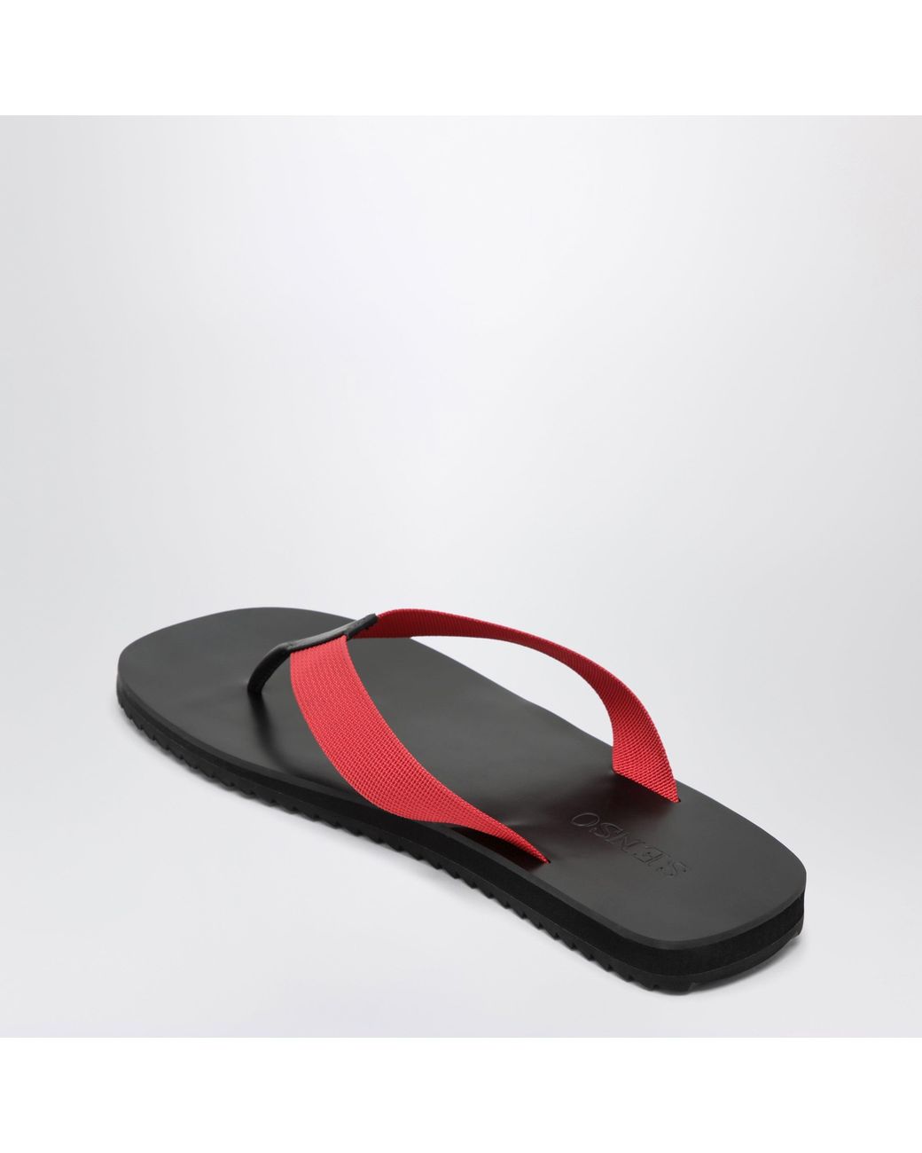 Senso Red Xylon Leather And Fabric Slides