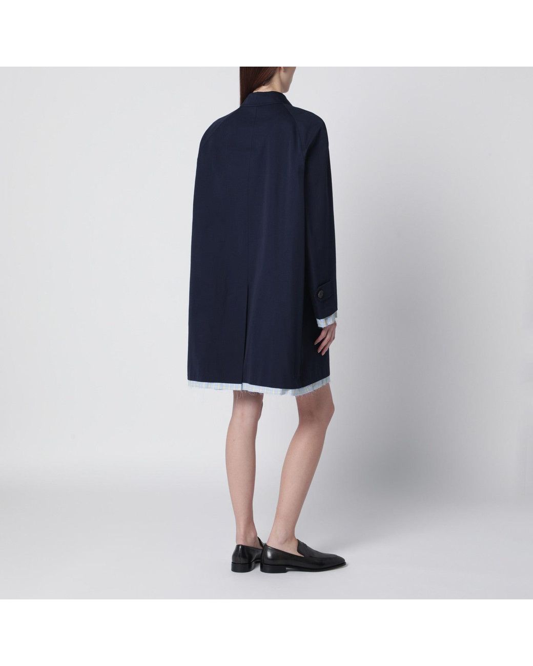 Miu Miu Blue Cotton Overcoat