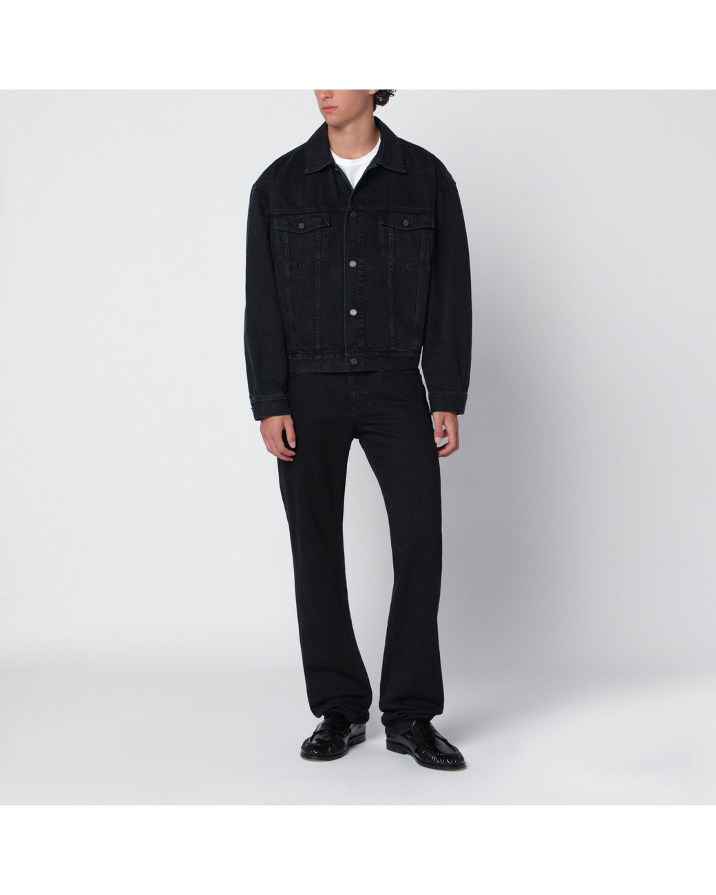 Saint Laurent Black Washed Denim Jacket for men