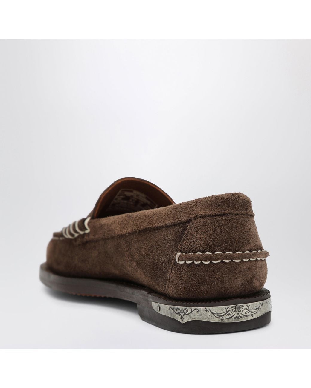 Sebago Brown Dan El Paso Suede Penny Loafers With Cowboy-Inspired Embroidery
