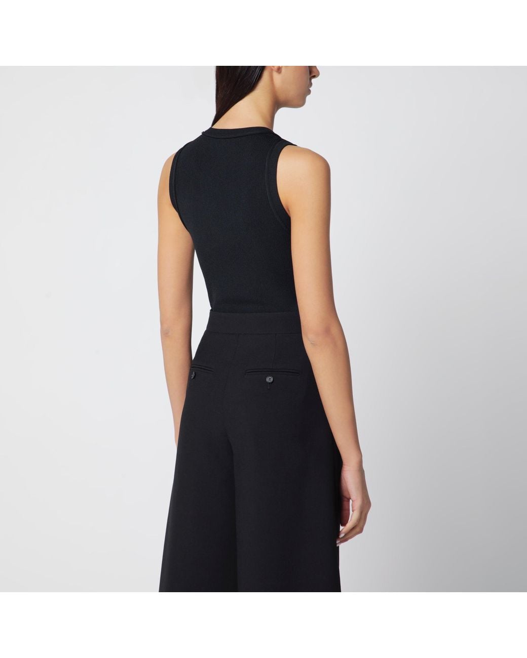 Loewe Black Ribbed Anagram Tank Top