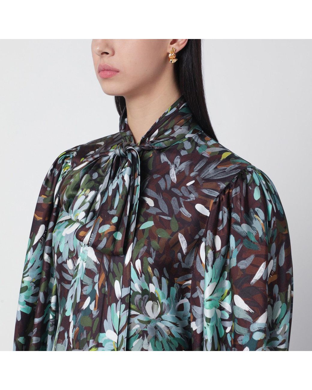 Gucci Black Printed Silk Twill Dress