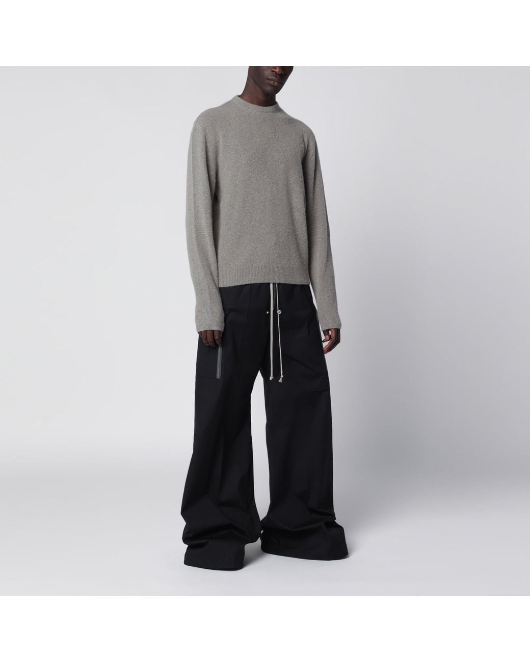 Rick Owens Gray Dust Cashmere-Blend Sweater for men