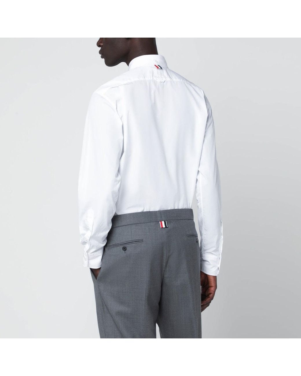 Camicia button-down bianca in cotone di Thom Browne in White da Uomo