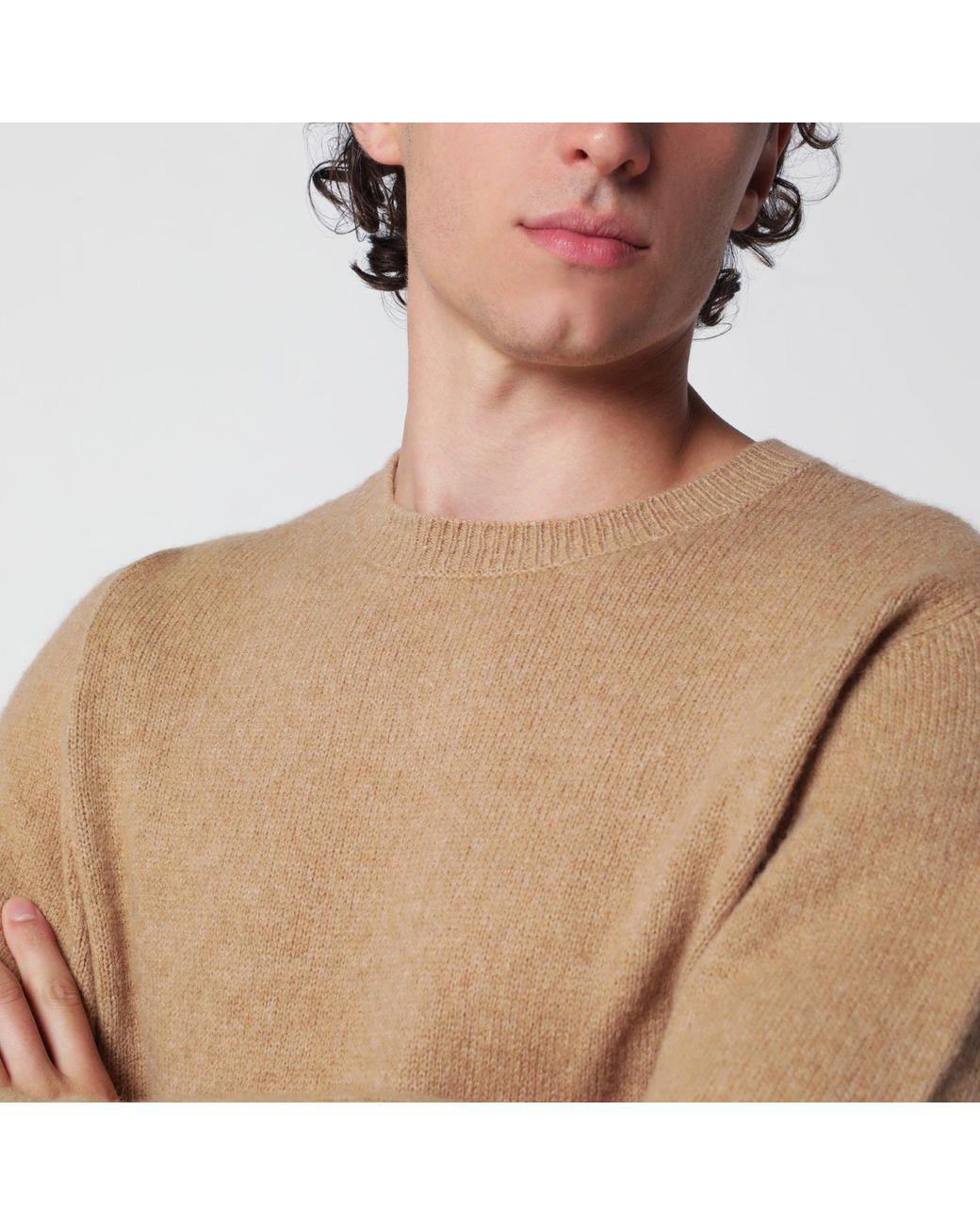 Roberto Collina Blue Camel Wool-Blend Sweater for men