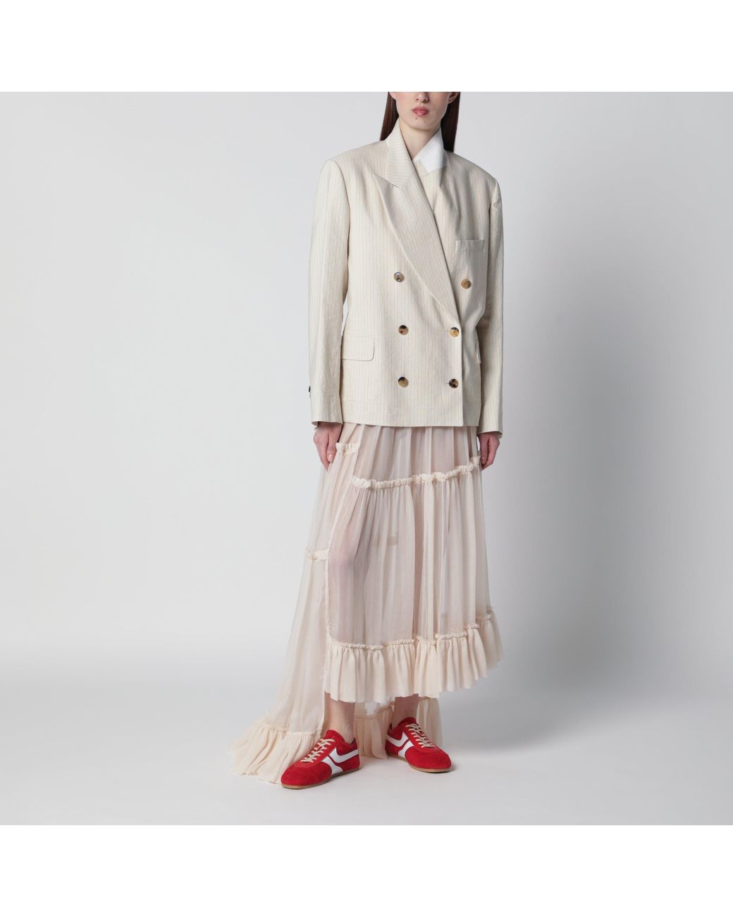 Dries Van Noten Natural ÉCru Oversized Double-Breasted Jacket By