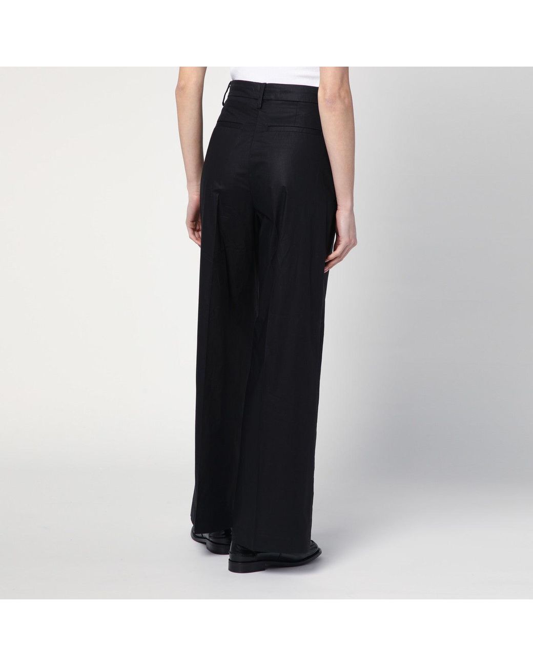 Department 5 Wide Black Cotton Pants