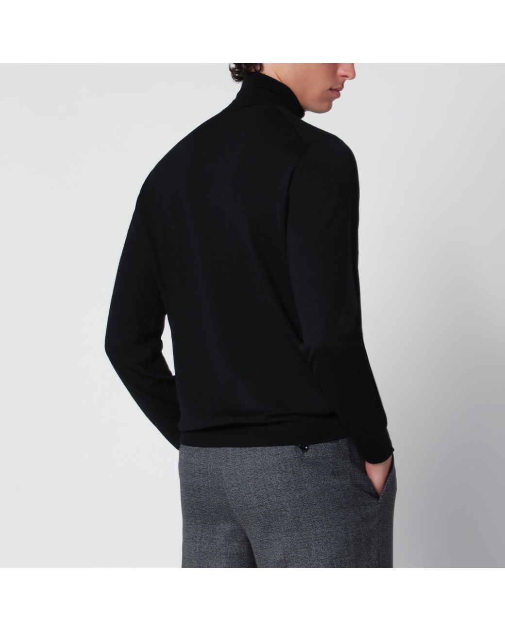 Drumohr Black Turtleneck Sweater for men