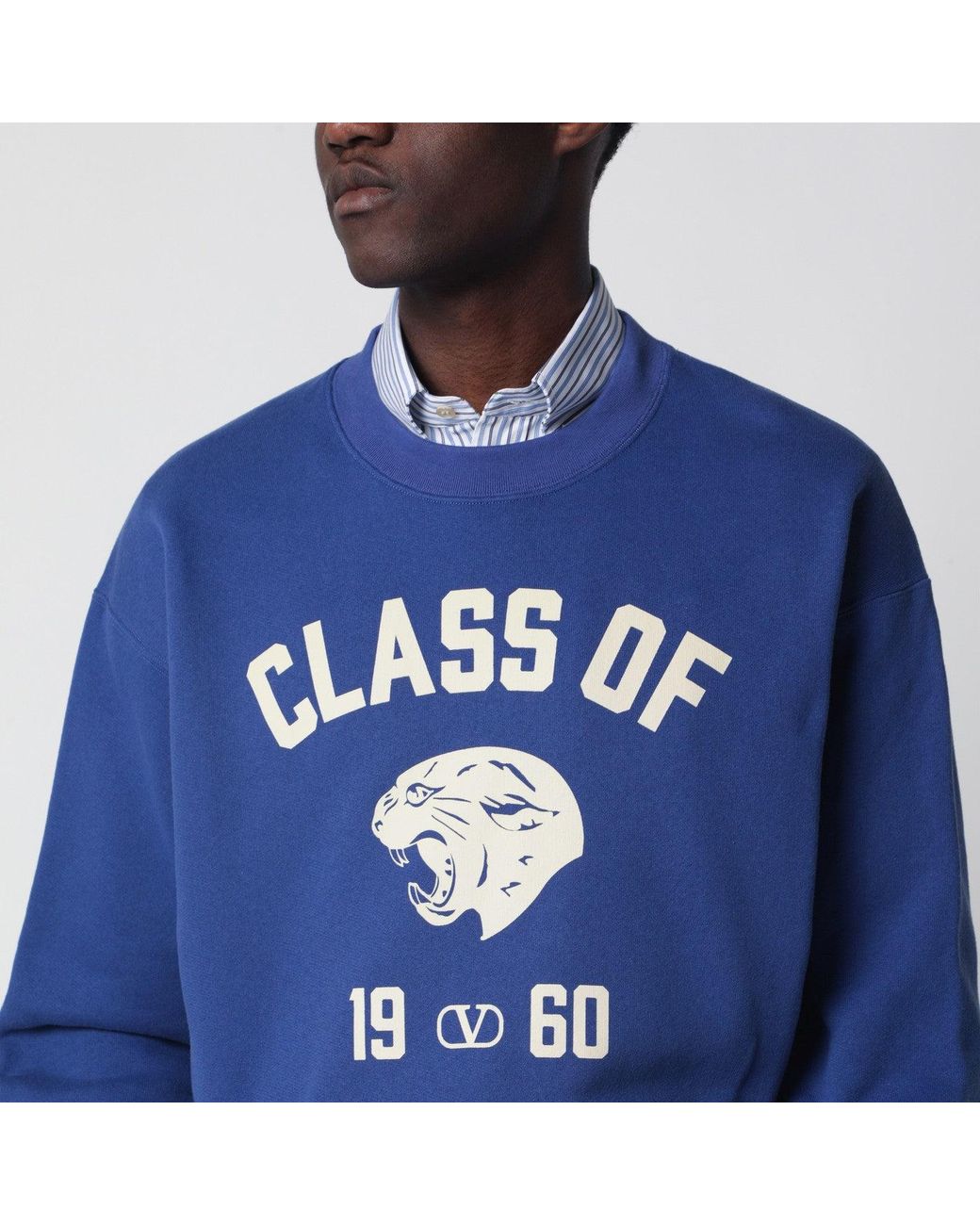 Valentino Blue Sweatshirt With Panther Print for men