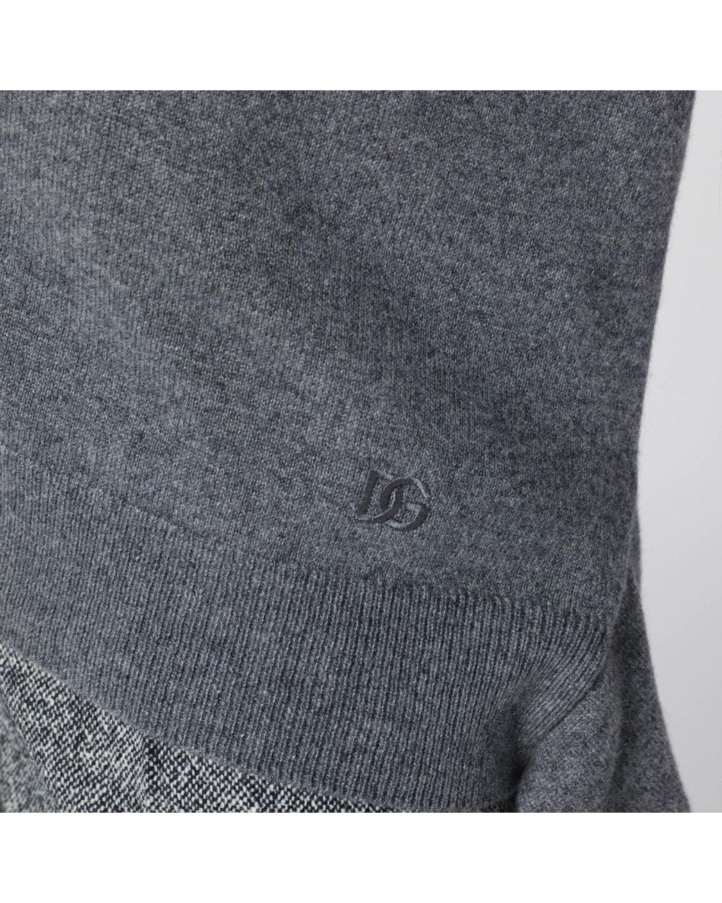Dolce & Gabbana Gray Sweater With Tie Detail
