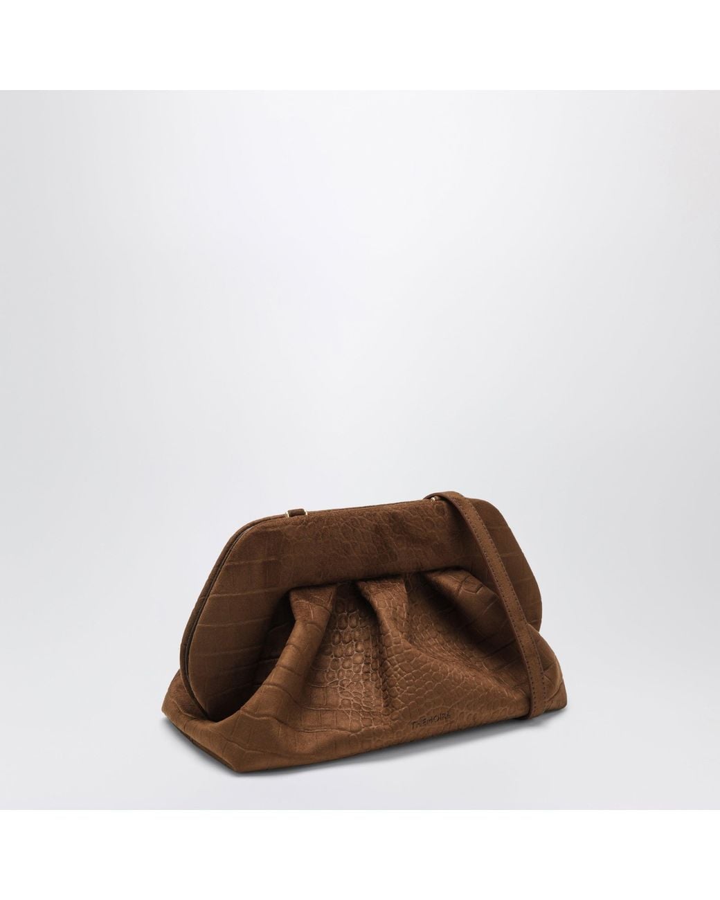 THEMOIRÈ Brown Bios Pouch With Crocodile Effect