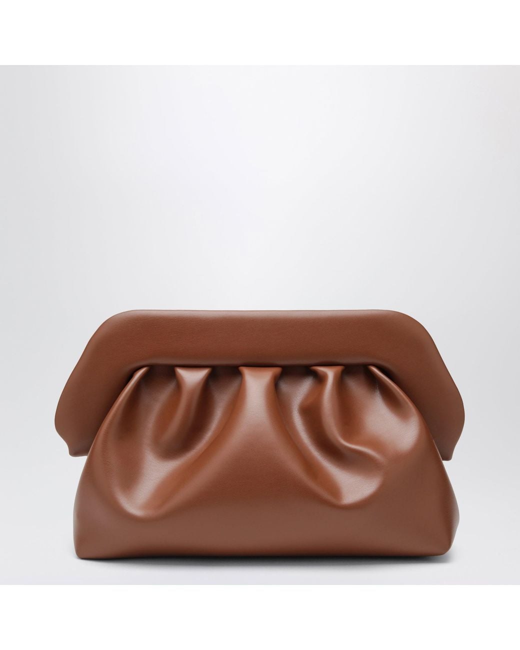 THEMOIRÈ Brown Bios Mini Faux Leather Pouch With Magnetic Closure