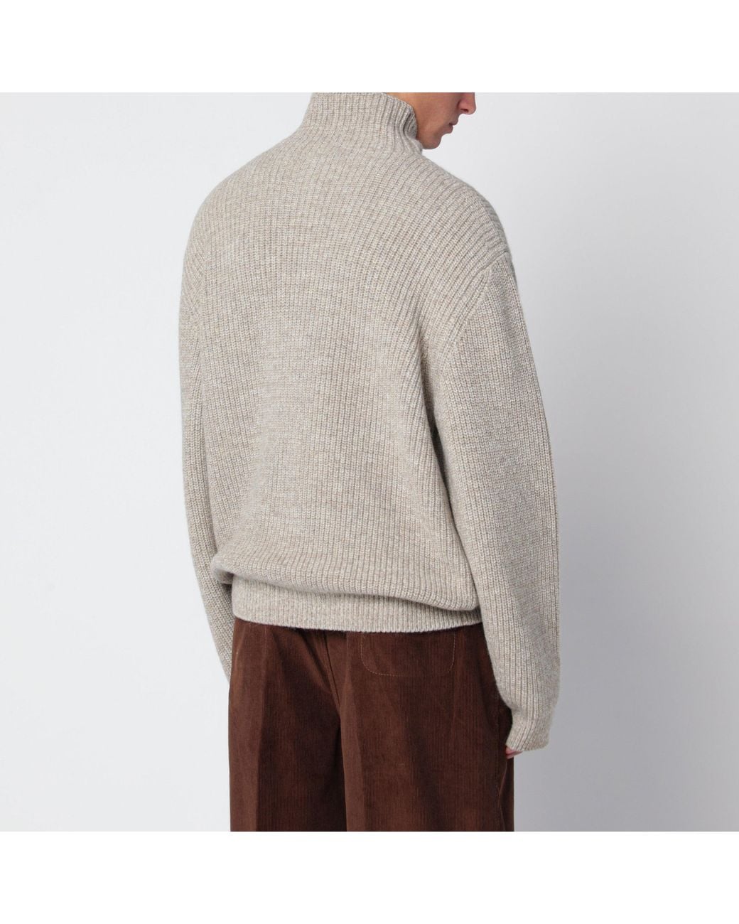 Lemaire Gray Yak And Alpaca Turtleneck Sweater for men