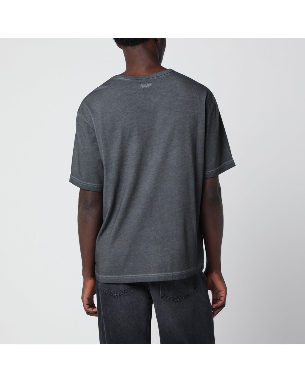Séfr Black Washed-Effect Mauro Organic Cotton T-Shirt for men
