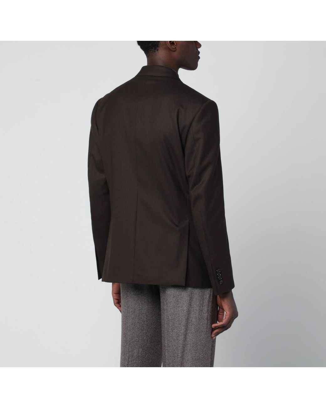 Lardini Black Double-Breasted Wool Jacket for men