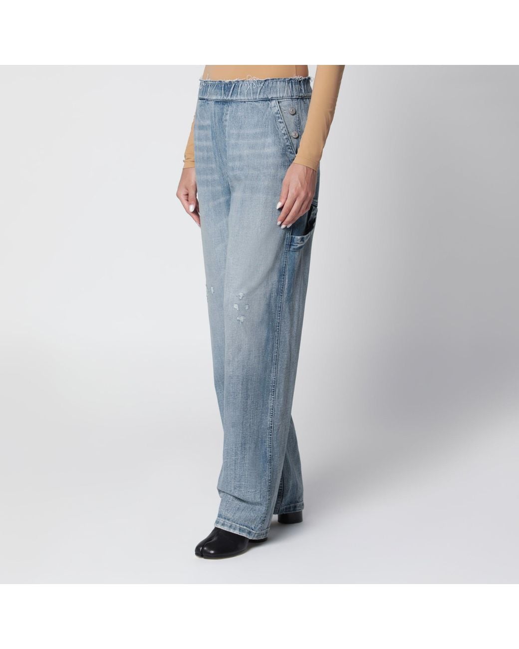 MM6 by Maison Margiela Blue Wide-Leg Jeans