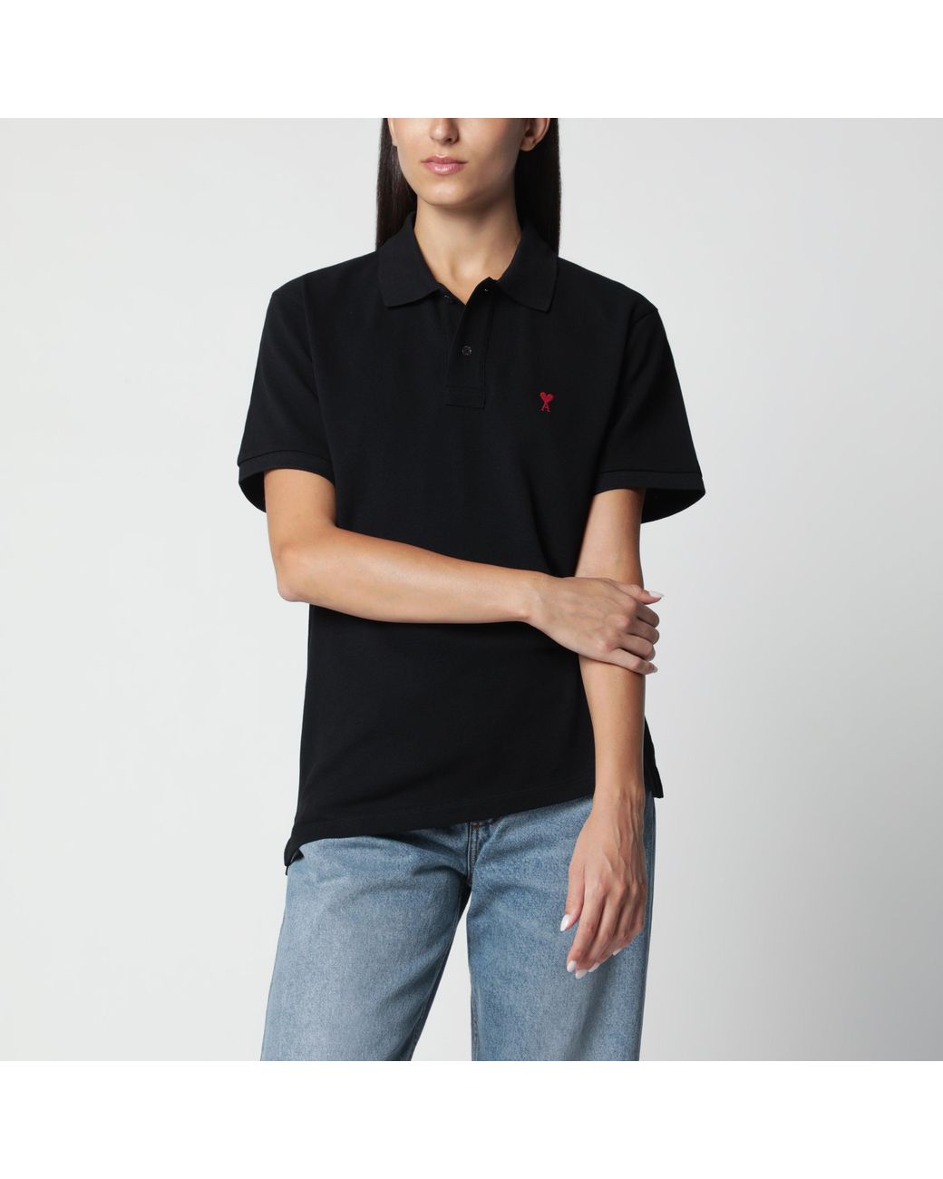 Polo Ami De Caur Noir AMI en coloris Black
