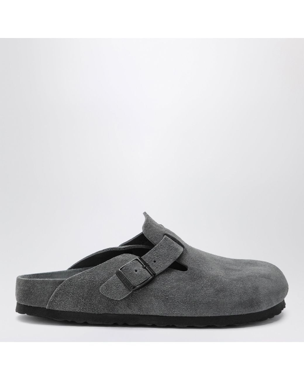 Birkenstock Black Boston Suede Clogs