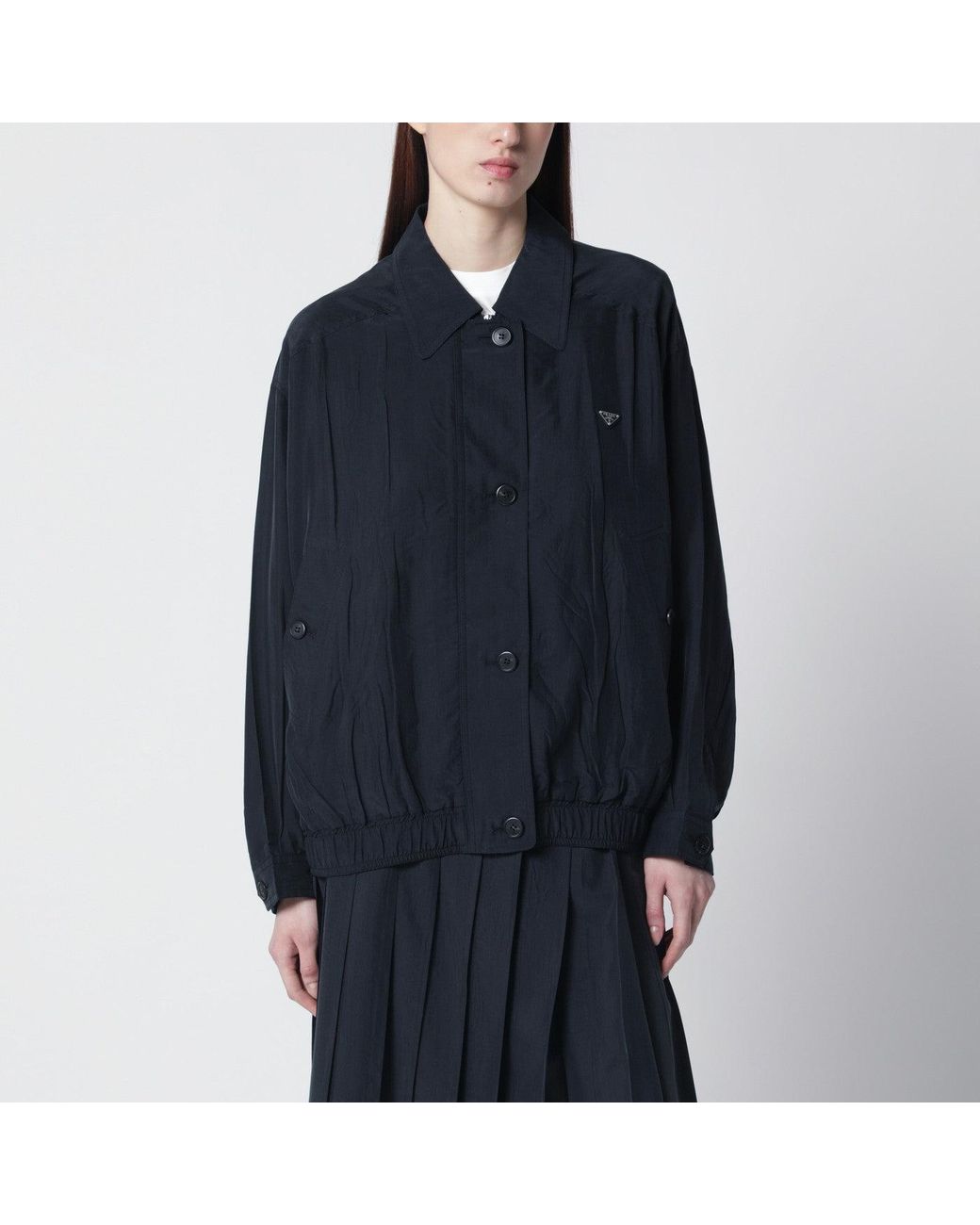 Prada Blue Silk Blouson