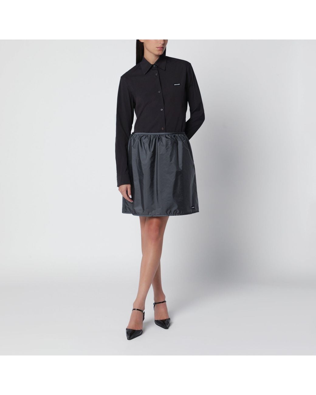 Miu Miu Black Stretch Poplin Shirt