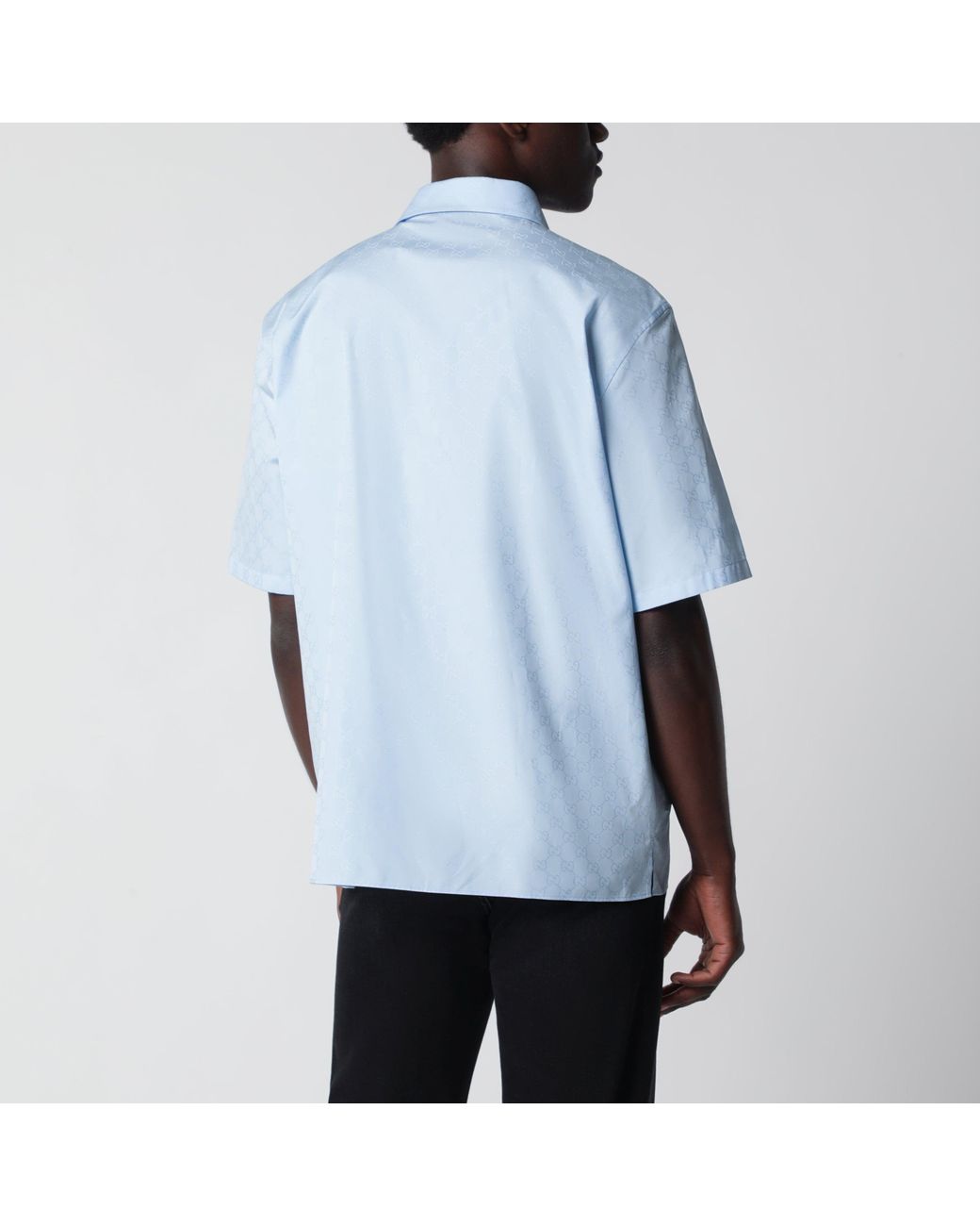 Gucci White Gg Cotton Poplin Short-Sleeve Shirt for men