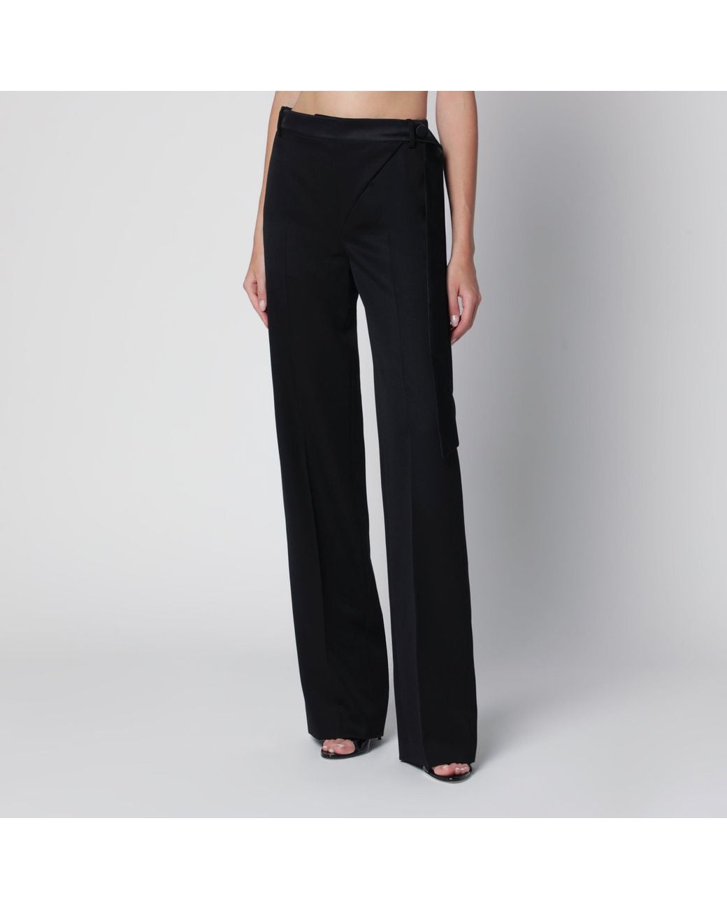 The Attico Black Virgin Wool Tuxedo Trousers