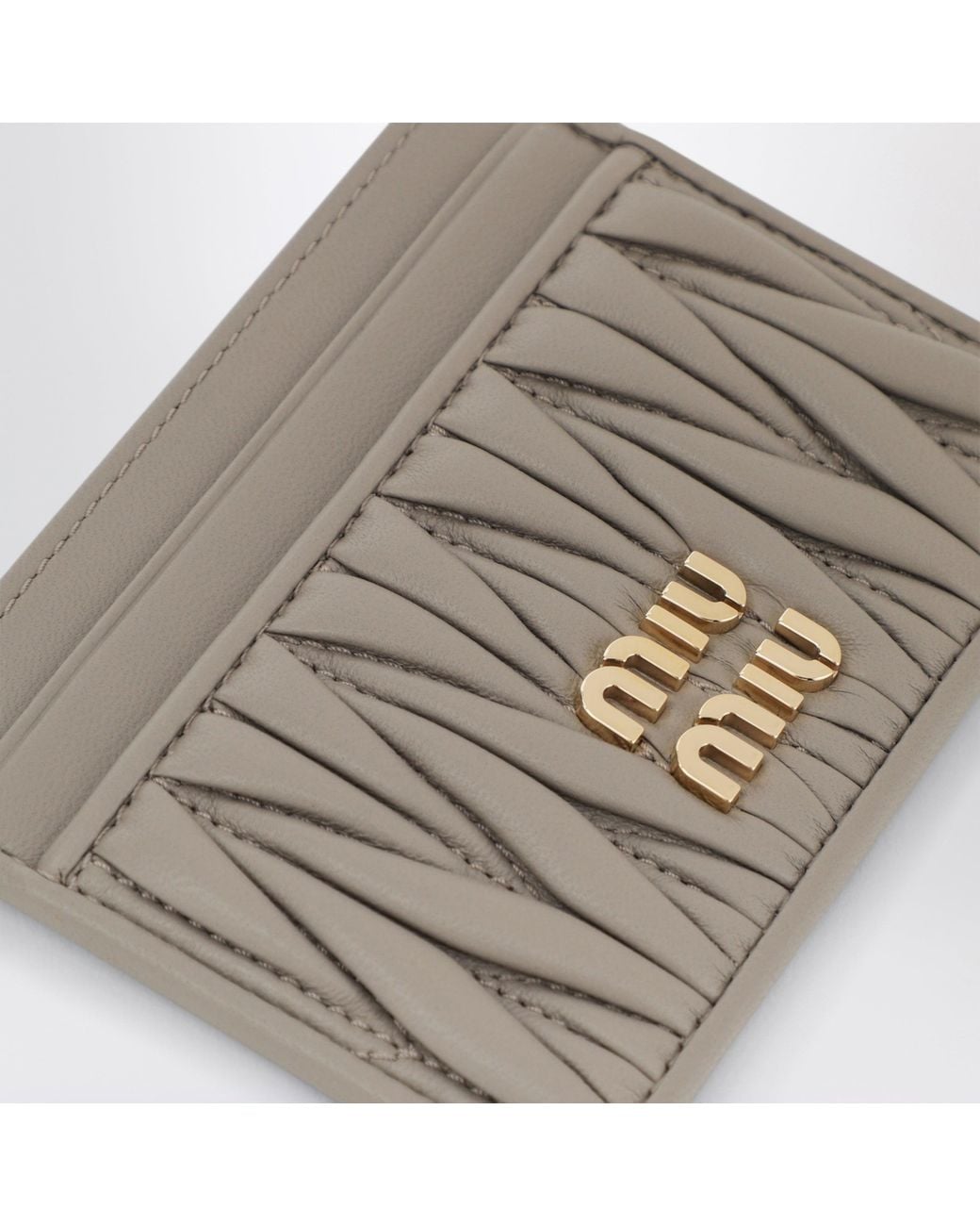 Miu Miu Gray Pomice Card Holder