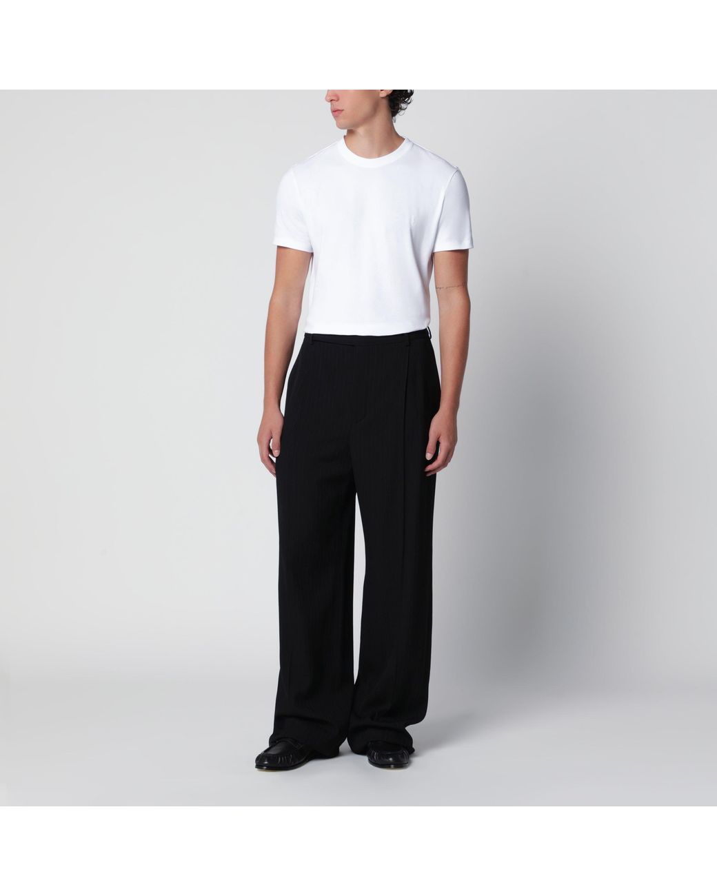 Saint Laurent White Cassandre T-Shirt for men