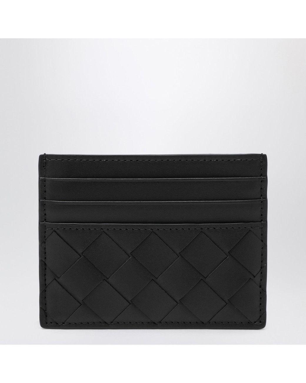 Bottega Veneta Black Intrecciato Card Holder for men