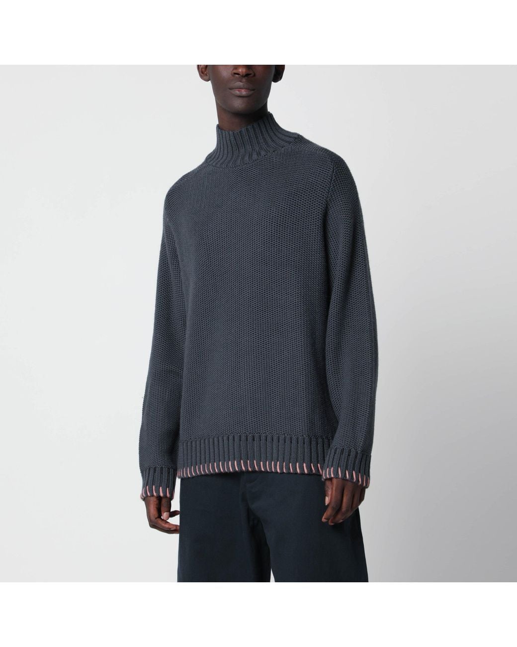 YMC Blue Wool Sweater for men