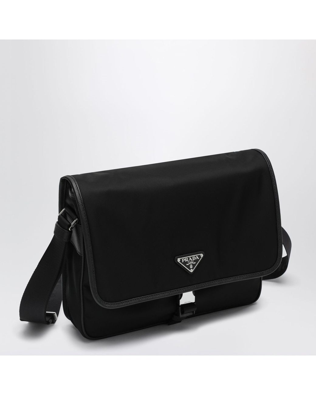 Prada Black Pattina Shoulder Bag for men