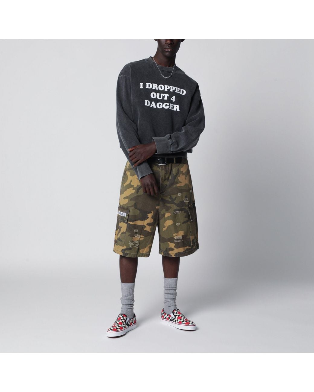DAGGER Gray Vintage I Dropped Out For Sweatshirt for men
