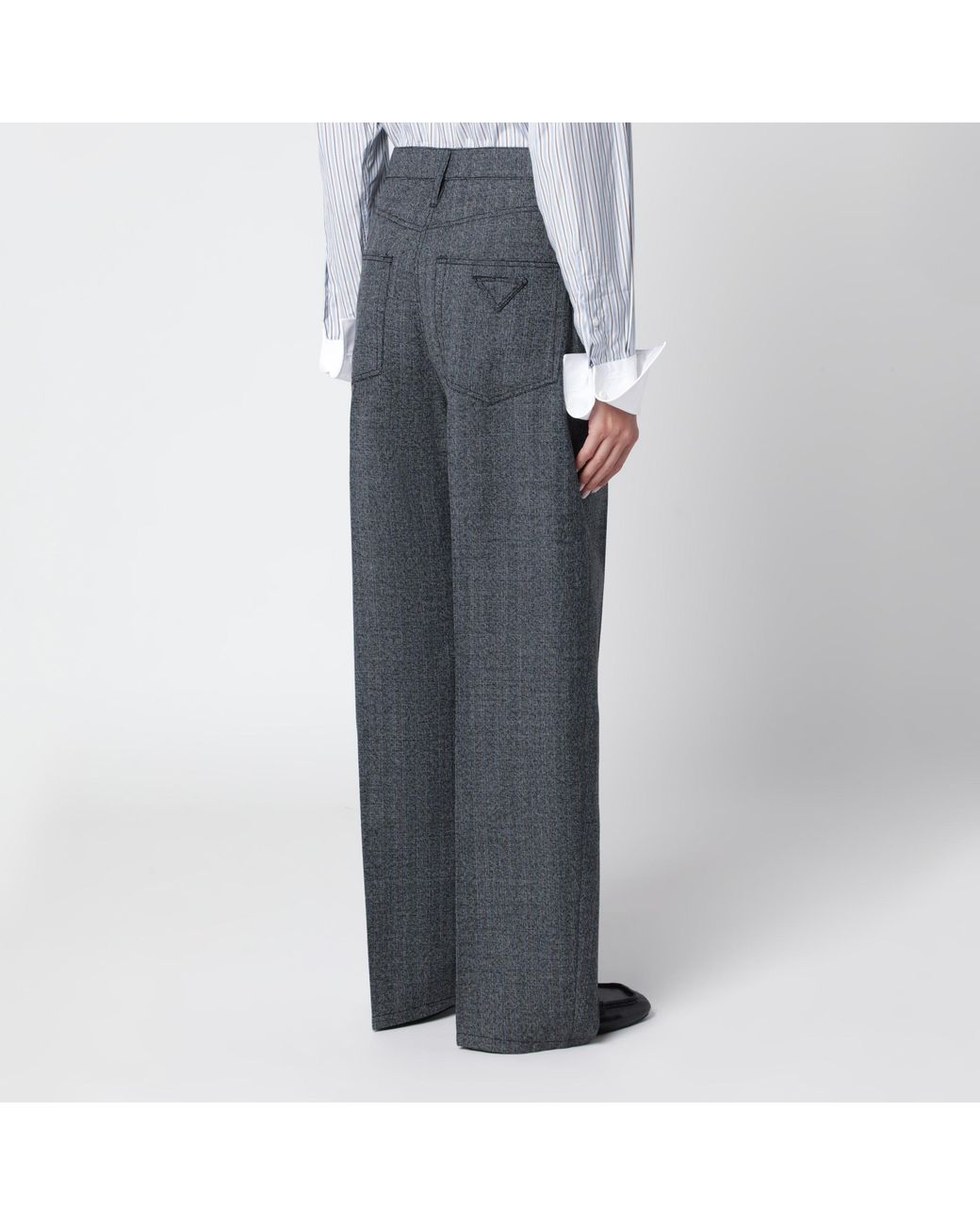 Prada Gray Tailored Wool Trousers