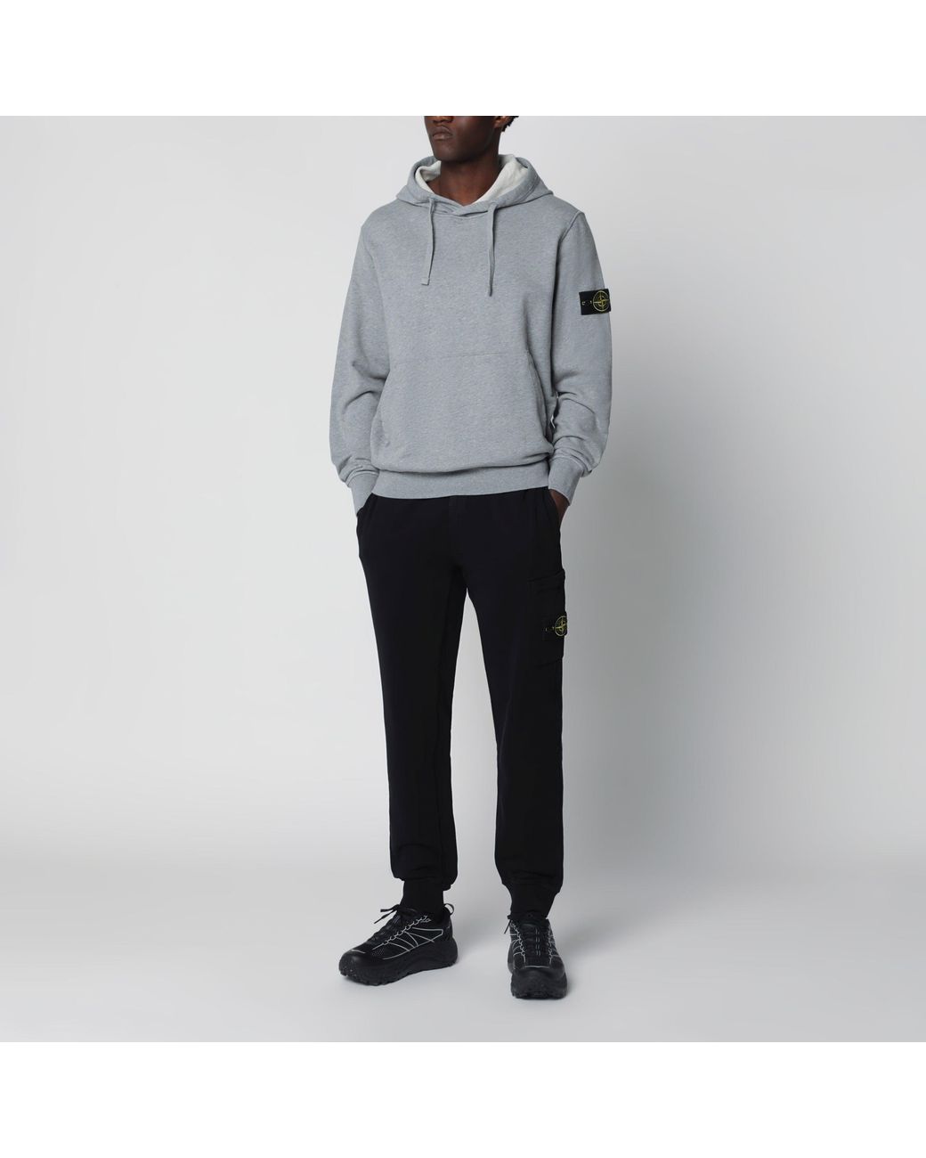 Stone Island Black Cotton Jogging Trousers for men