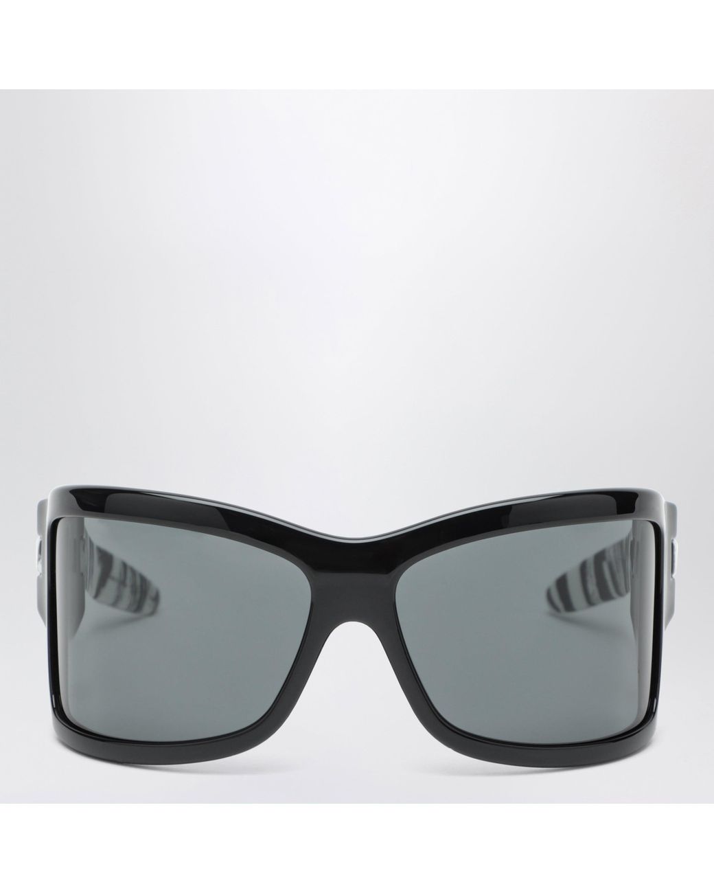 Bottega Veneta Black Sunglasses With Zebra-Patterned Temples