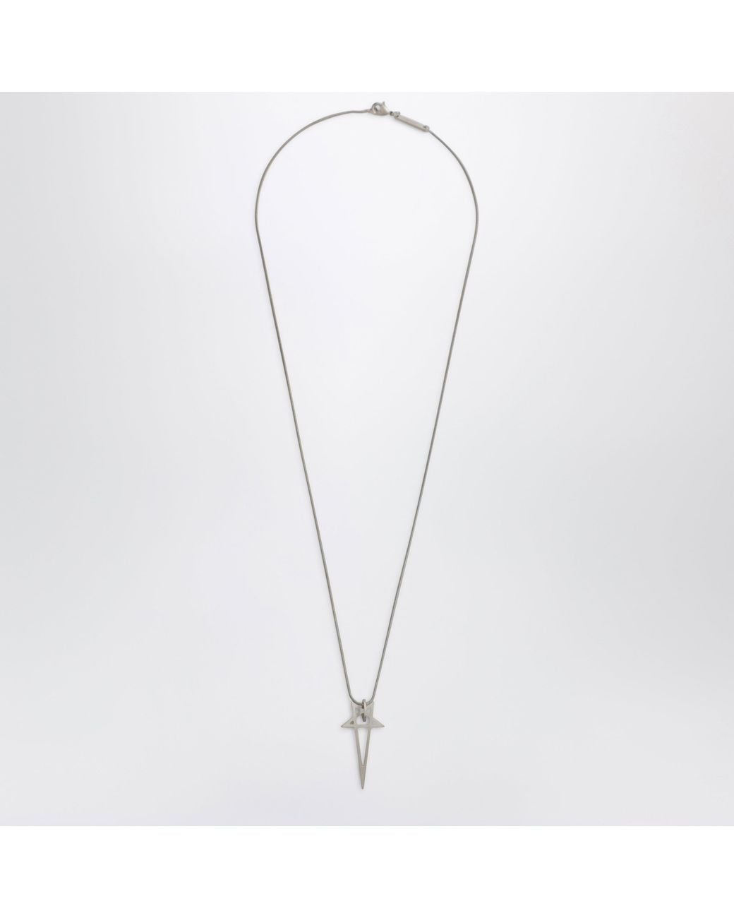 Rick Owens White Pentagram Necklace for men