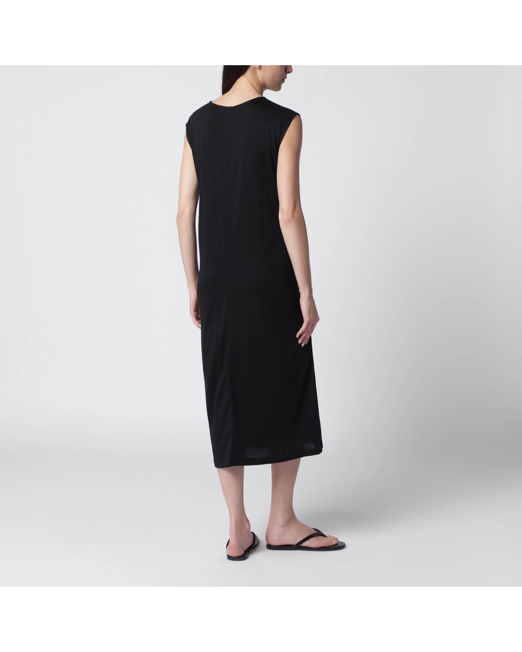 Totême Black Maxi Jersey Dress With Belt
