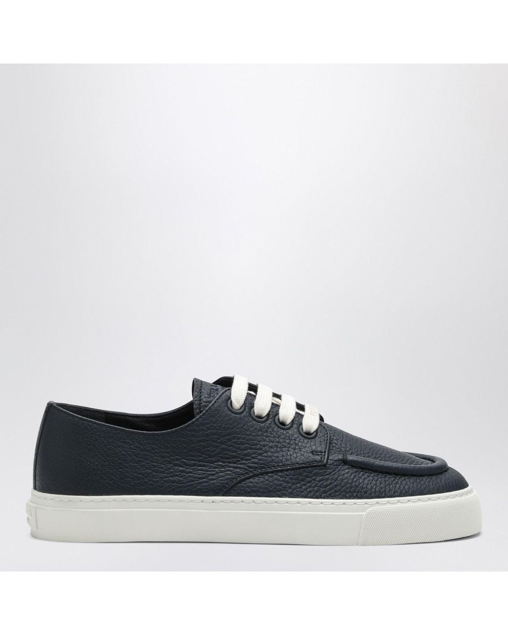 Prada Blue Baltic Hammered Leather Sneakers for men