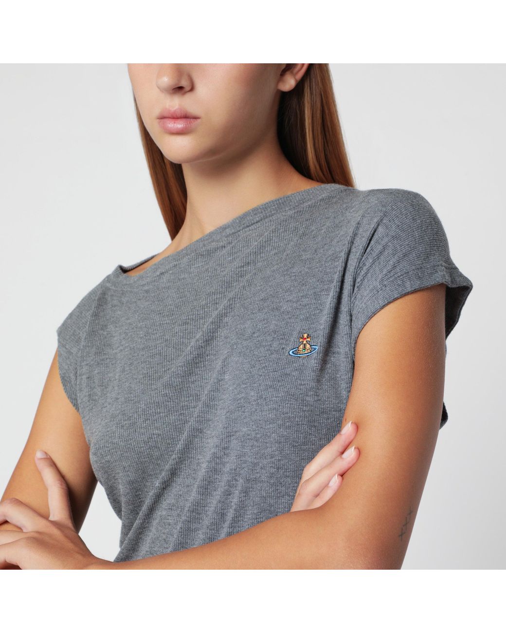Vivienne Westwood Gray Dark Melange Asymmetric Hebo T-Shirt