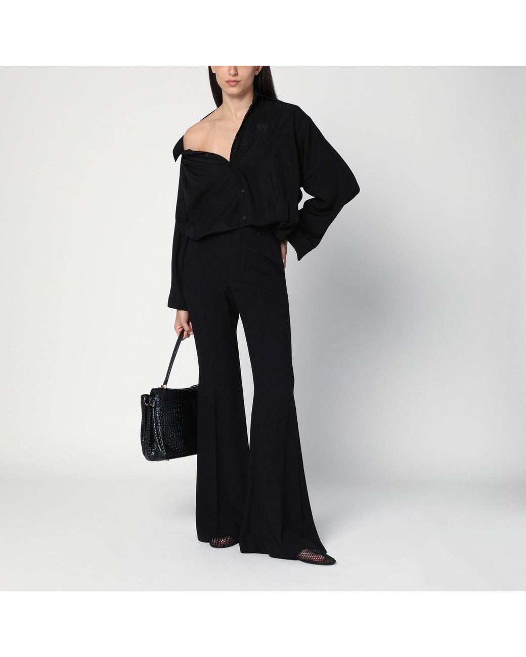 Balenciaga Black One-Shoulder Shirt