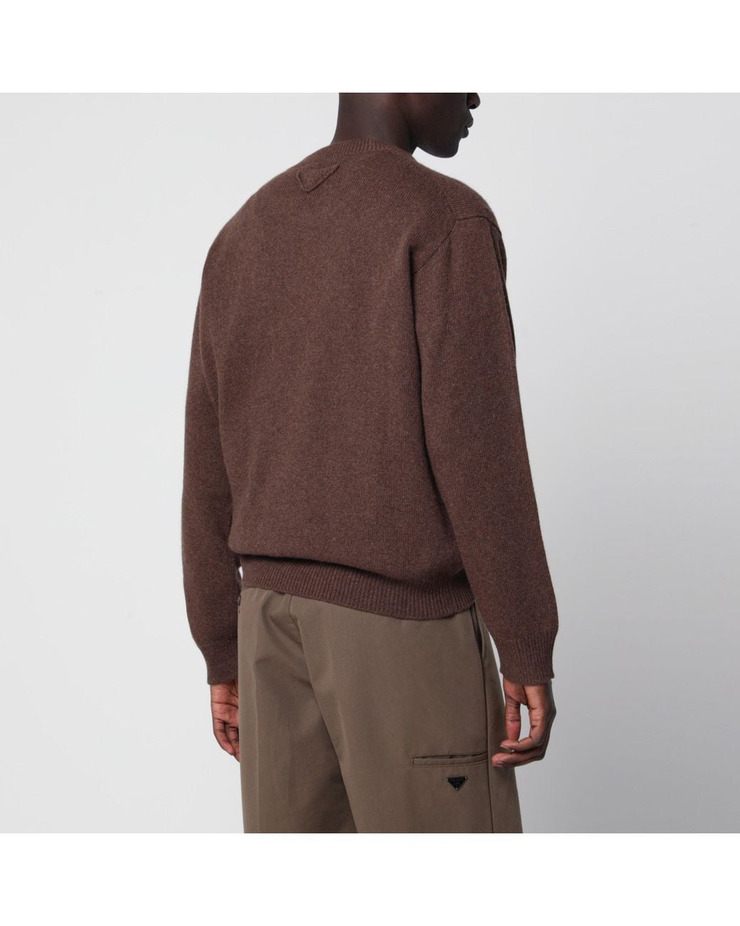 Prada Brown Crewneck Sweater for men