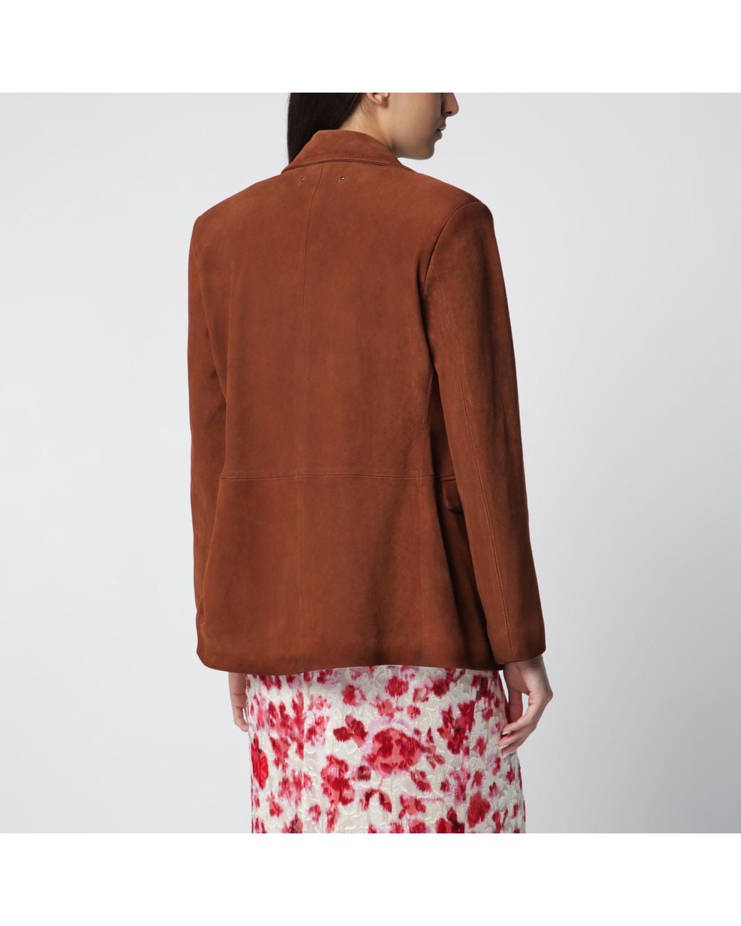 Golden Goose Deluxe Brand Red Robyn Suede Sheepskin Blazer