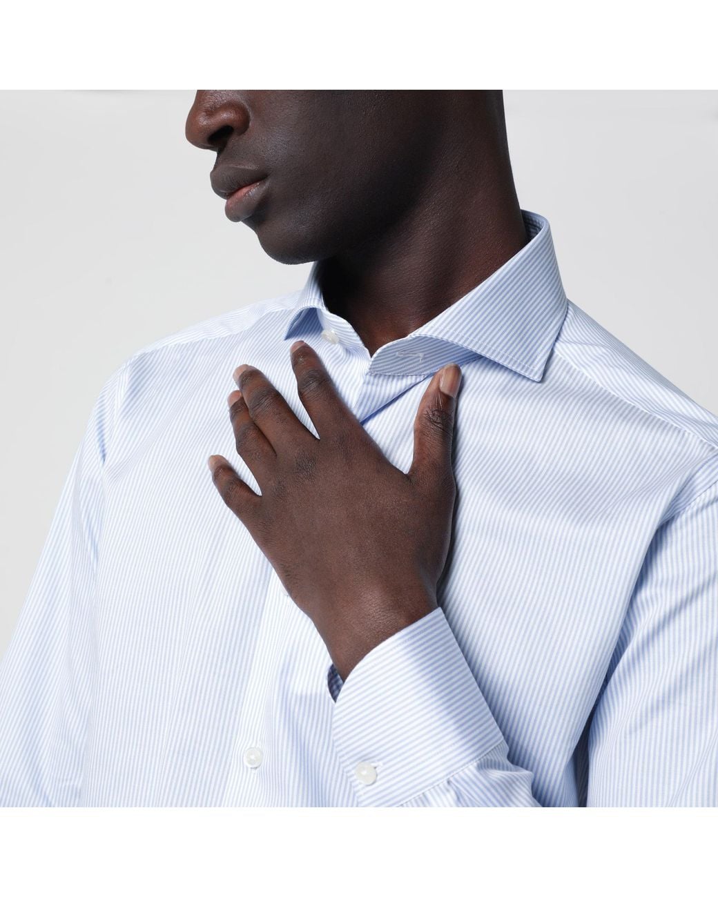 Xacus White Striped Travel Shirt for men