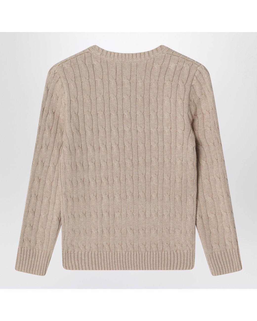 Polo Ralph Lauren Natural Cable-Knit Cotton Crewneck Sweater