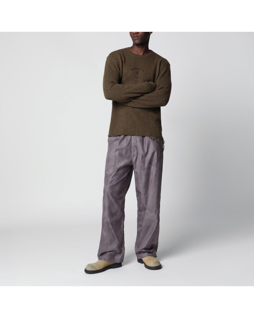 MM6 by Maison Margiela Brown Crew-Neck Sweater for men