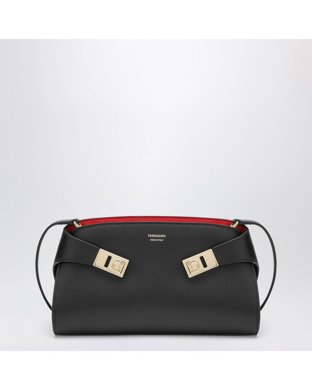 Ferragamo Black Hug/ Calfskin Mini Crossbody Bag