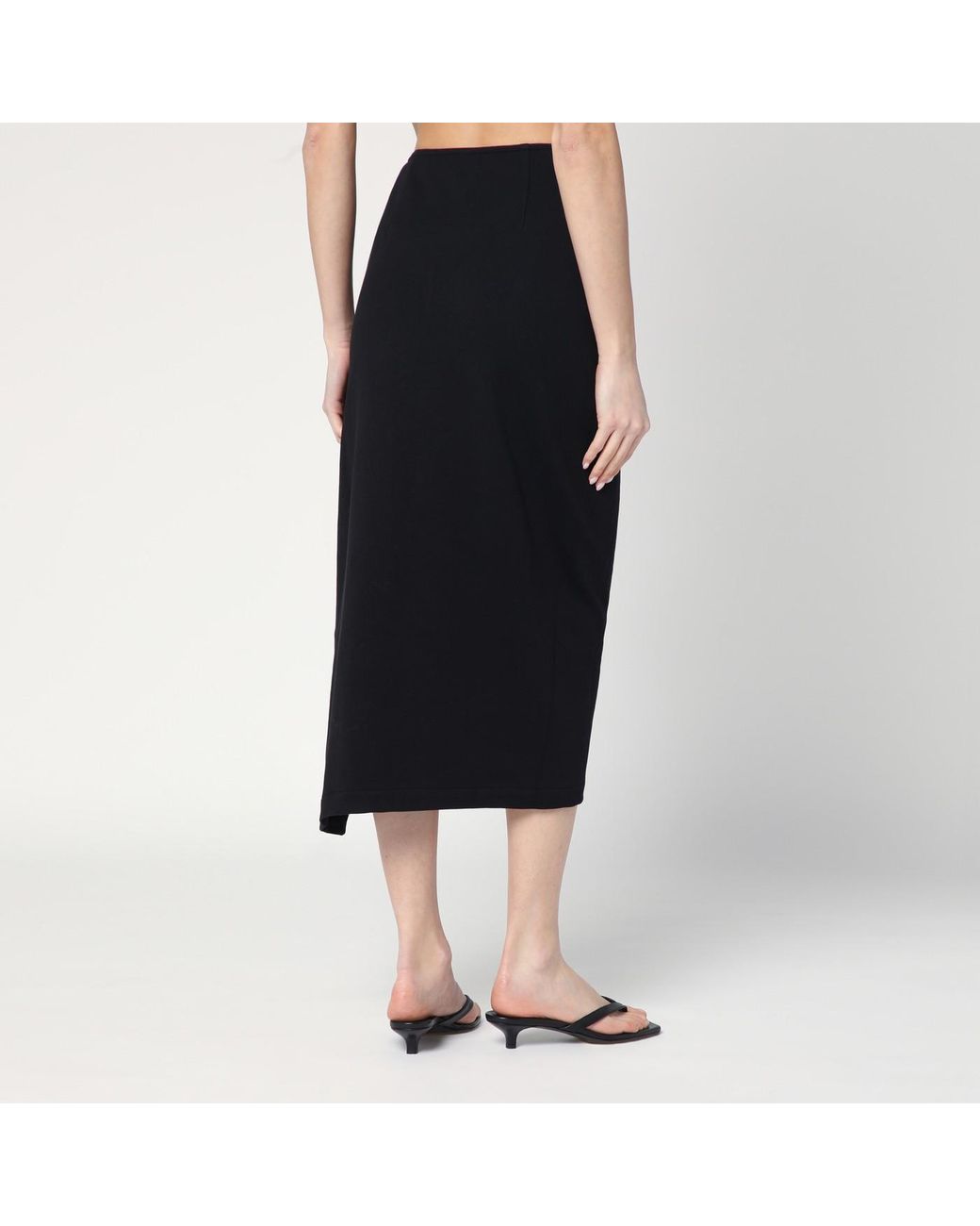 スカート DRIES VAN NOTEN BLACK SKIRT WITH DRAPING Dries Van Noten Skirt With Draping in Black | Lyst