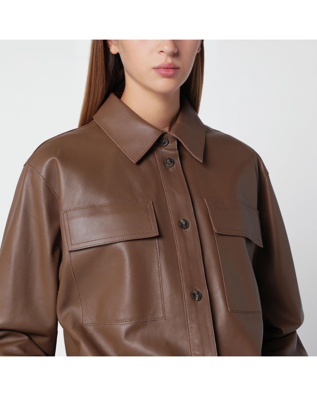 Weekend by Maxmara Brown Nappa Leather Jacket