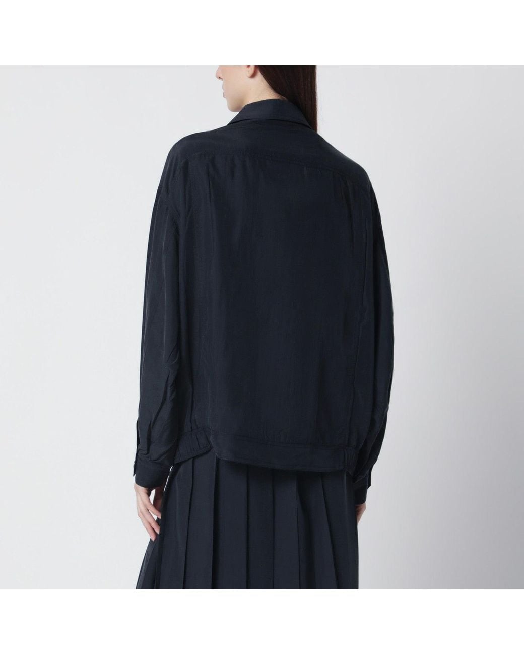 Prada Blue Silk Blouson