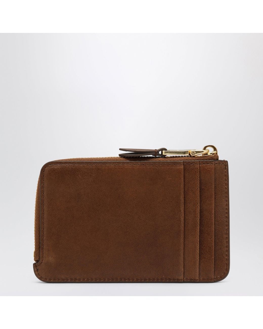 Miu Miu Brown Rovere Zip Card Holder
